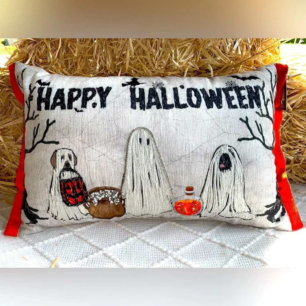 Halloween Decor Dogs in Ghost Costumes Trick or Treating Happy Halloween- NWT